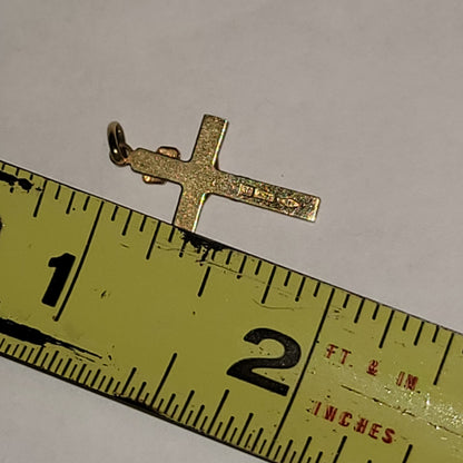 Gold cross Pendant charm Jesus Christ Crucifixion Italian DE Italy 14K Mark 585