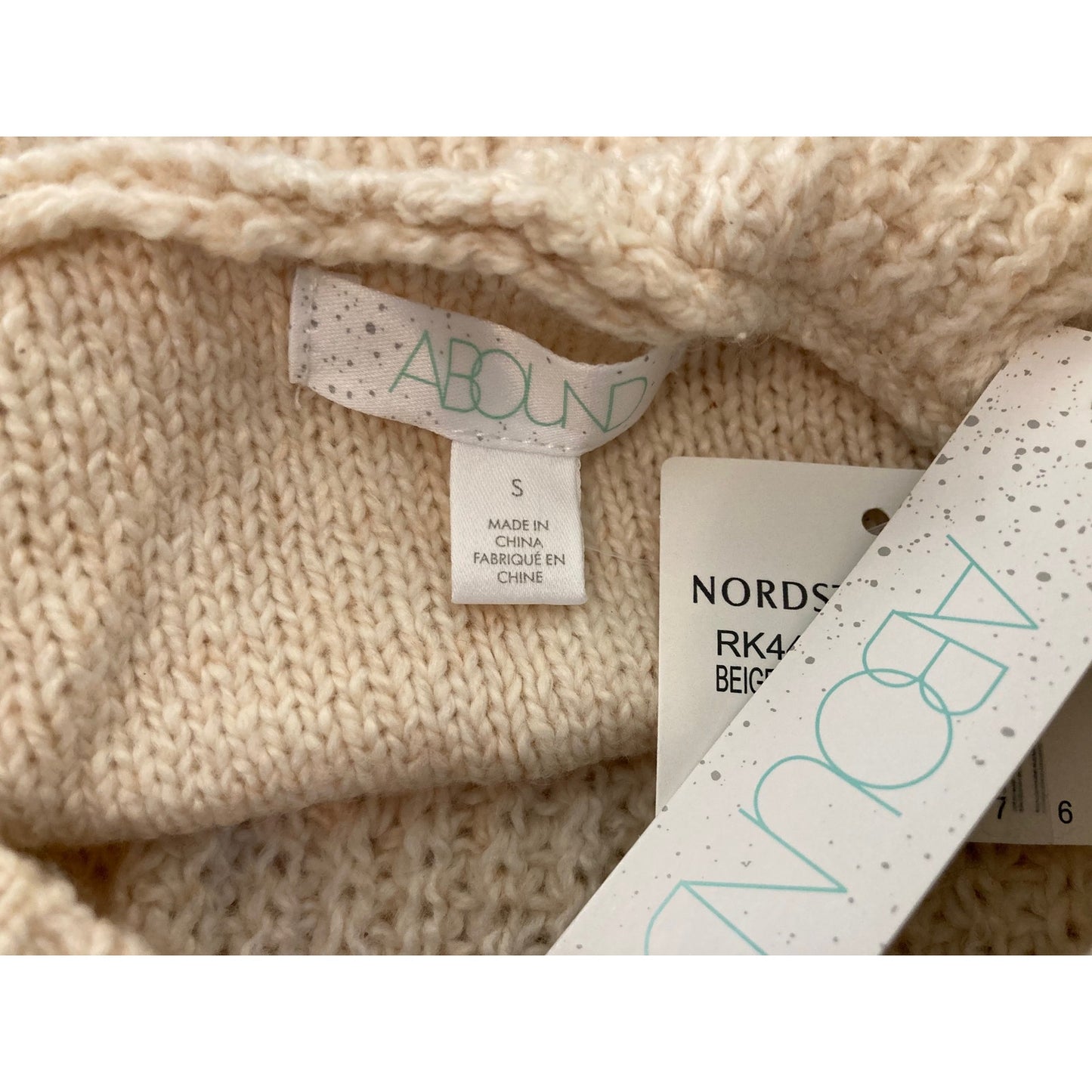 Abound Hooded Pullover Rib Knit Sweater Size Small in Beige Oatmeal Heather NWT