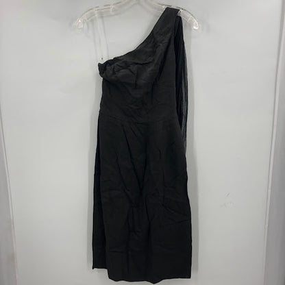 black dress asymetrical Chiffon drape in the back DAMAGED NEEDS REPAIRS