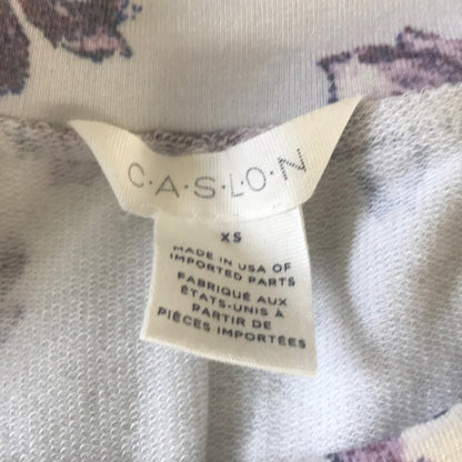 Caslon Cozy Ivory Purple Floral Print Sweatshirt Size XSmall