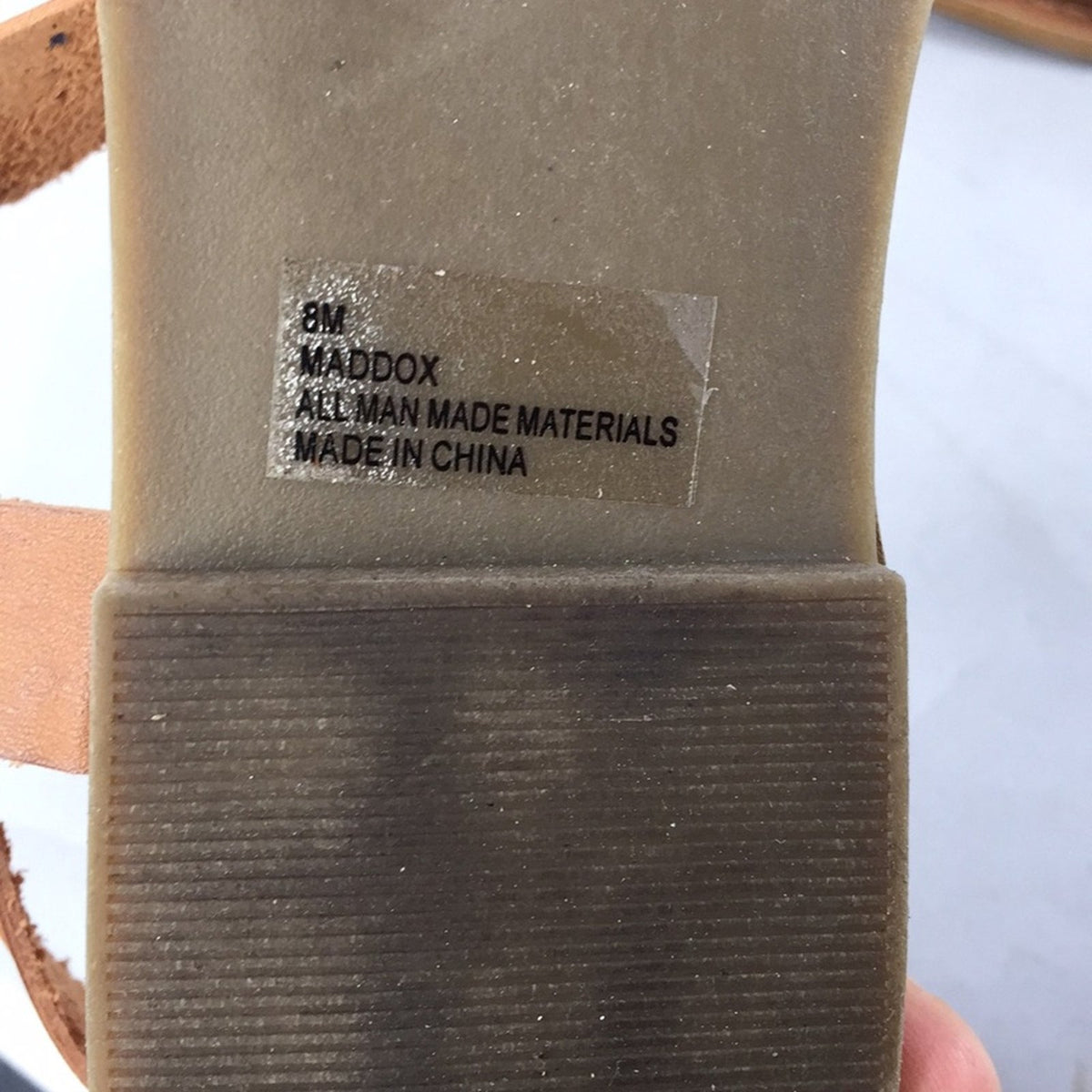 RAMPAGE Maddox Leather Tan Sandals adjustable 8M Spring Summer Beach