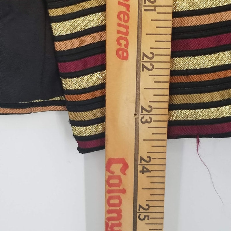 xscape gold tones blazer striped long sleeve lined VINTAGE disco Size 14 MEDIUM