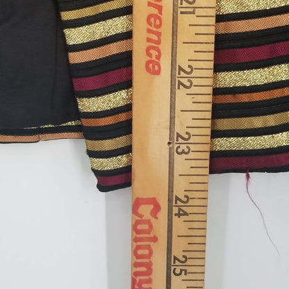 xscape gold tones blazer striped long sleeve lined VINTAGE disco Size 14 MEDIUM