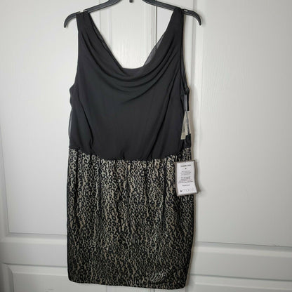 BCX Above The Knee Sheath Cocktail Dress Sleeveless Cowl Neck Black Plus 3X