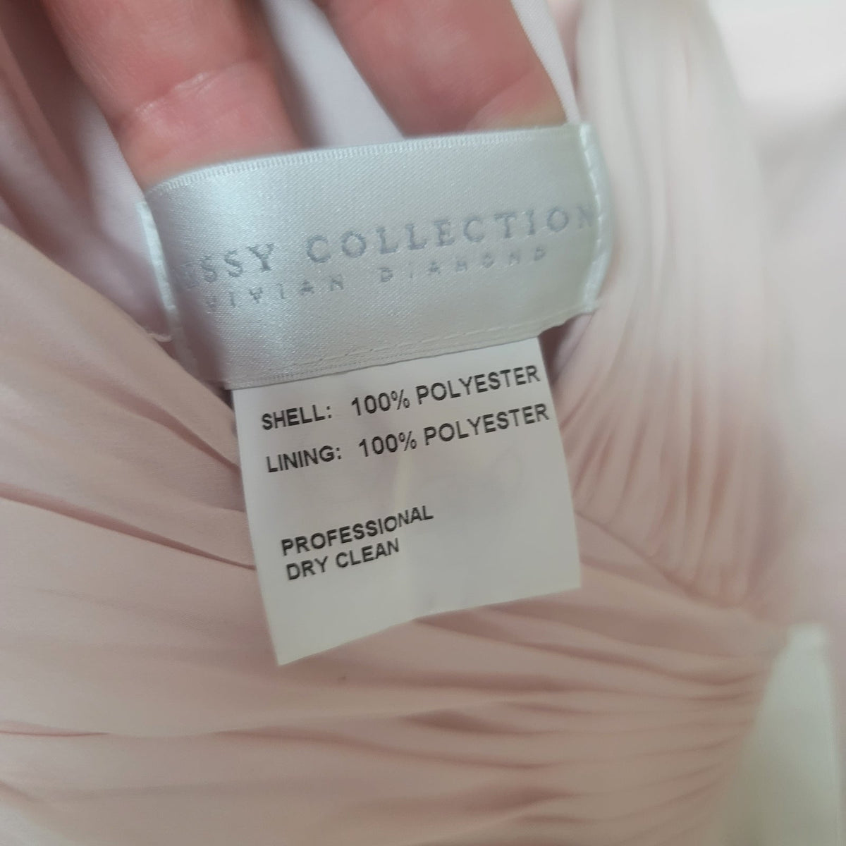 Dessy Collection Light Blush NEW RuCHED Bodice Chiffon Formal Dress Gown Size 4