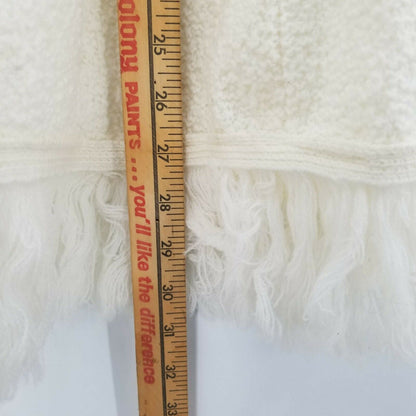 British Vogue Cardigan Button Poncho BOHO Poncho Arm Sleeves Collared Neck Ivory