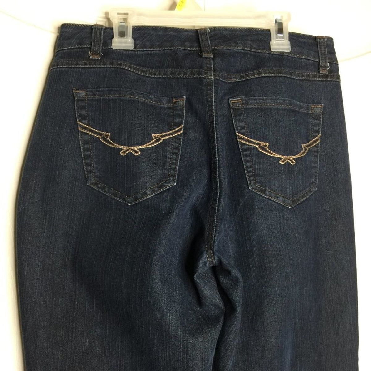 Jeanstar Premium Denim Stretch Boot Cut Jeans Mid Rise Dark Wash Blue Size 8
