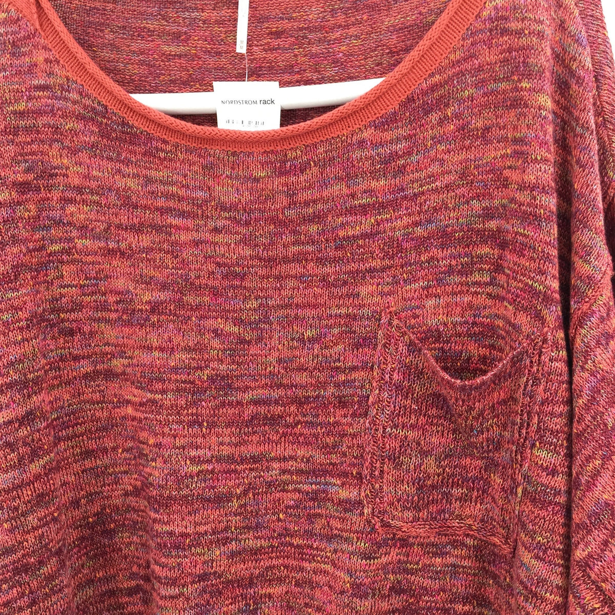 Free People Prism Space Dye Sweater Pullover Sweater Oversized Raw Hem Medium