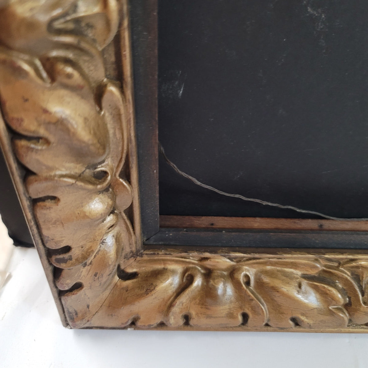 Antique wood frame gold Picture Frame 22" x 18 Oak Leaf Motif