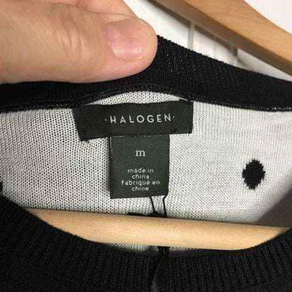 NWT Halogen Patterned Knit Tank Top Polka Dot Size Medium