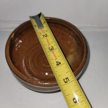 Handmade ceramic glazed bowl salt cellar vase whatnot catchall earthenware dish