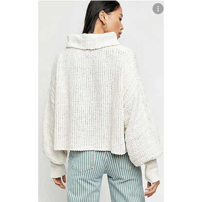 Free People NWT Be Yours Cowl Neck Sweater in Vanilla Bean Size Large