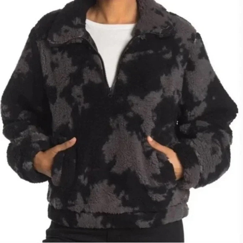 SAGE Collective Jetsetter Faux Shearling Zip Jacket XL/Extra Large Black NWT