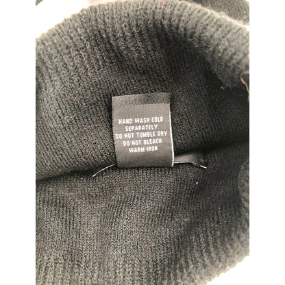 DKNY Women's Logo Stadium Beanie With PomPom Red/black hat Warmer