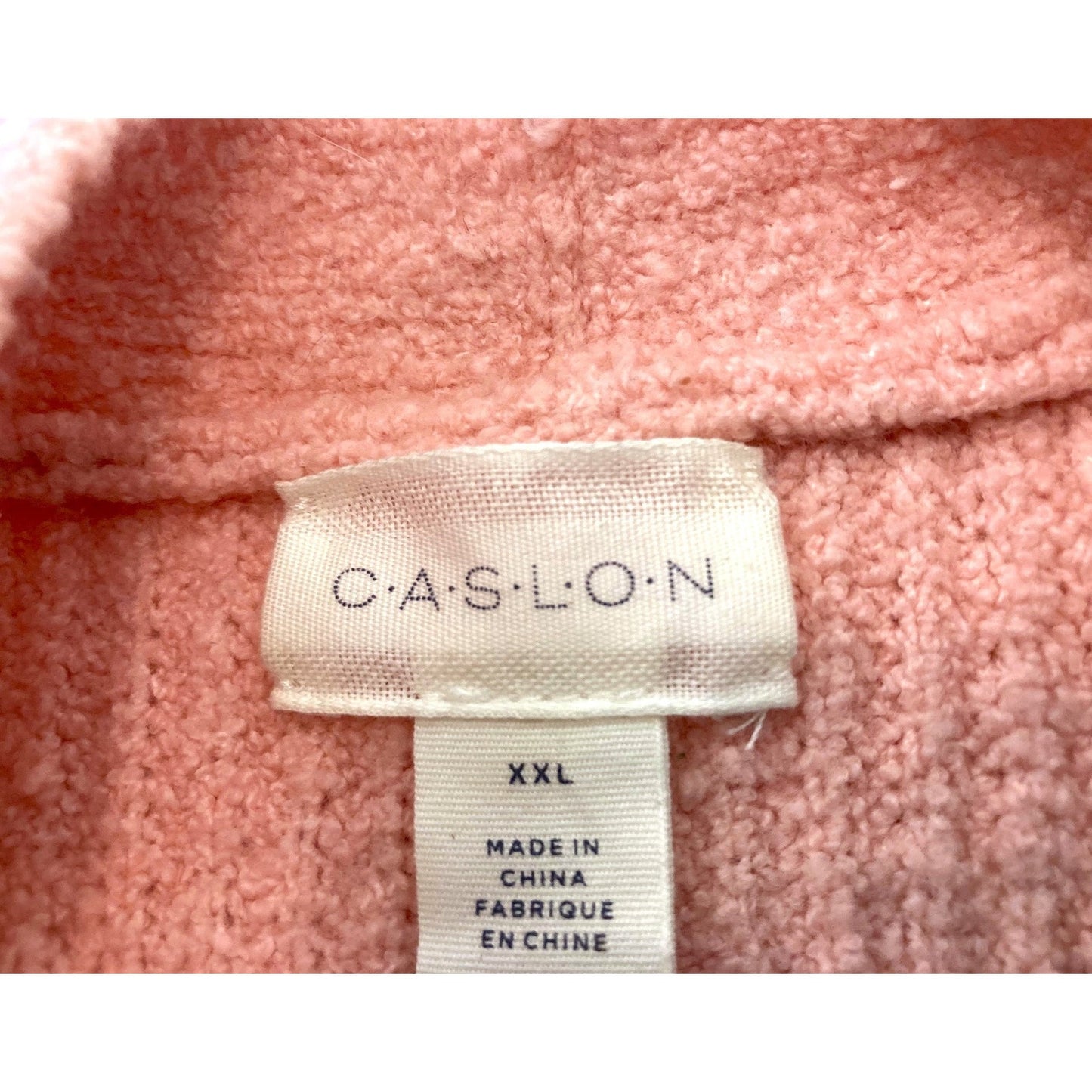 Caslon Open Front Textured Rib Knit Long Pocket Cardigan Plus Sz 2XL Pink NWT