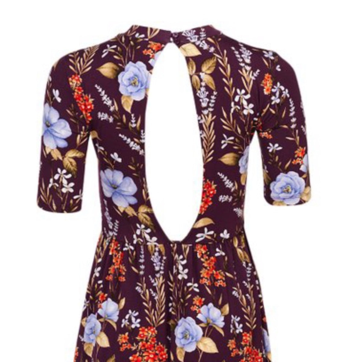 Forever 21 NEW Purple & Orange Floral Dress Size Medium new skater style