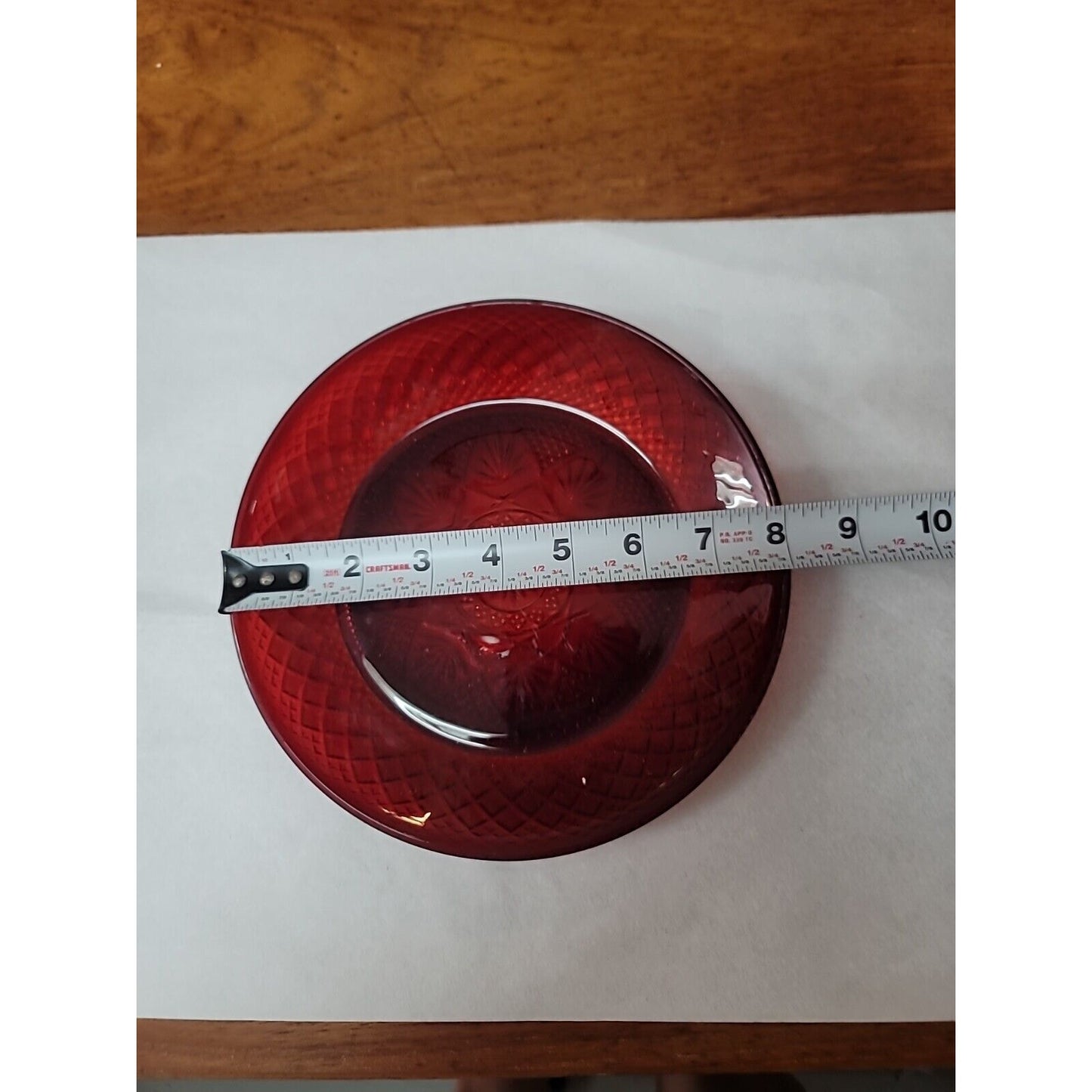 Vintage Ruby Red Cristal D'Arques Durand of France 8" Salad Plate