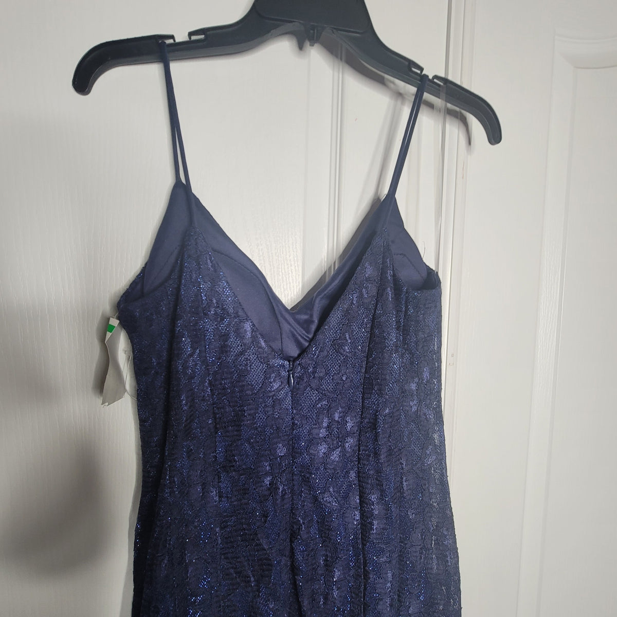Jump Dress Dark Blue Size 1/2 Maxi Spaghetti Straps Embroidered Overlay Lined
