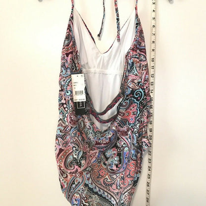 La Blanca NEW Swirling Around Paisley Strappy-Back One-Piece Halter Swimsuit 14