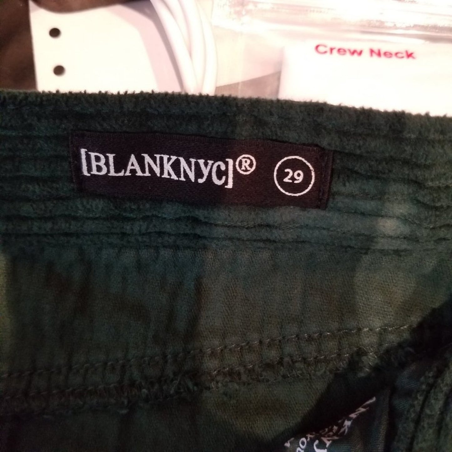 BLANKNYC Corduroy Mini Skirt Zip Fly Button Closure Five-Pocket Emerald 29