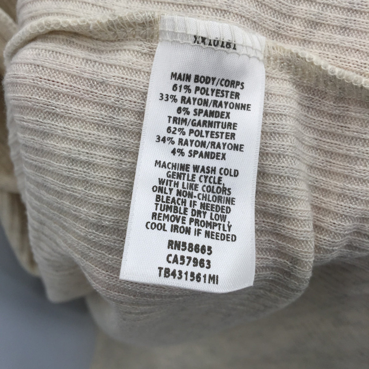 Treasure & Bond Open Front Ribbed Cozy Hooded Cardigan Heather Beige Medium NWT