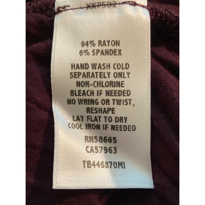 Treasure & Bond Mineral Wash V-Neck Long Sleeve Tee Top Sz Small Burgundy NWT