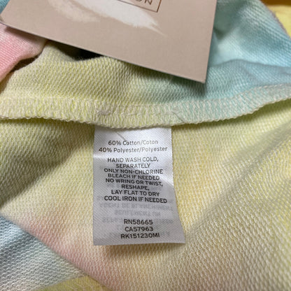 14th & Union Yellow Pink Tie Dye Size Small NEW Sweatshirt Soft Drawstring Waist