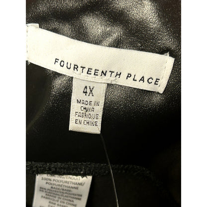 Fourteenth Place NWT Faux Black Leather Legging  Pant High Rise Wide Size 4X