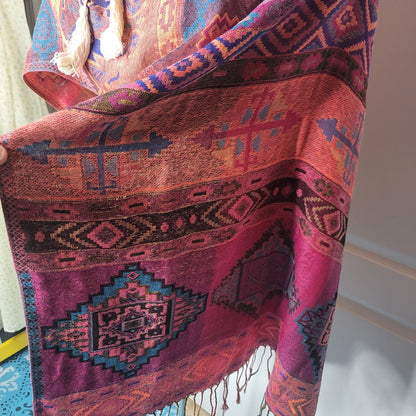 Boho hand-woven Poncho Bohemian Crop top Wrap Western Ethnic Clothing ONE SIZE