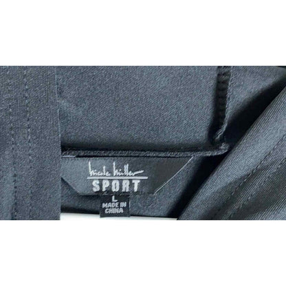 Nicole Miller Sport Embossed Scuba Hoodie Black Size Large Black NWT Long Sleeve