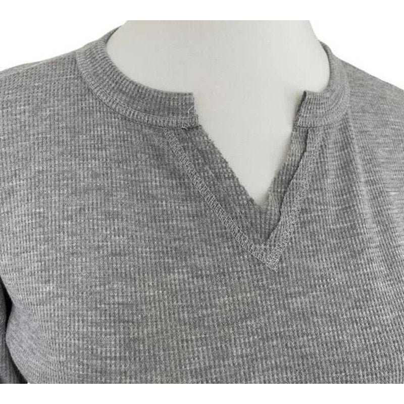 Baea Los Angeles Raw Seams Waffle Thermal Bell Sleeve Top Sz Small Grey NWT