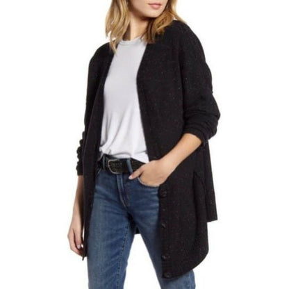 Treasure & Bond NWT Black Reverse Stitch Cardigan Size M/L (8/12)