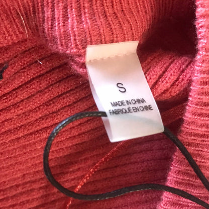 T Tahari Ottoman Ribbed Knit Button Front Cardigan Cozy Size Small Rust winter
