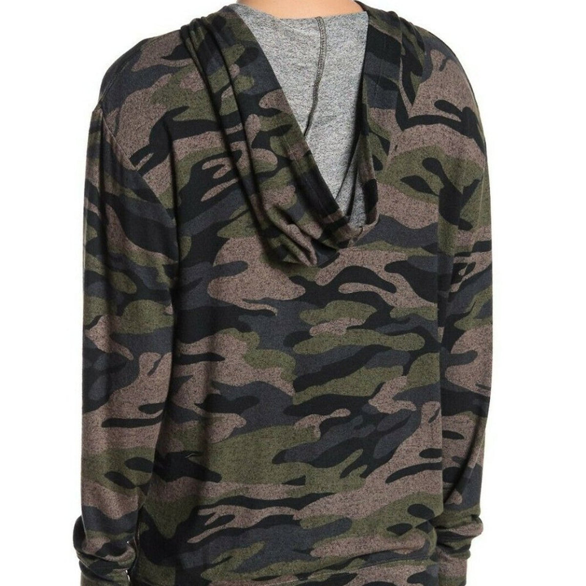 Socialite Hoodie Sweatshirt Long Sleeve Ribbed Cuff Camouflage NEW Mens Small