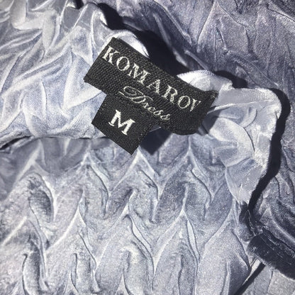 Komarov Charmeuse & Chiffon Cocktail Dress Medium Crinkle Sleeveless Medium