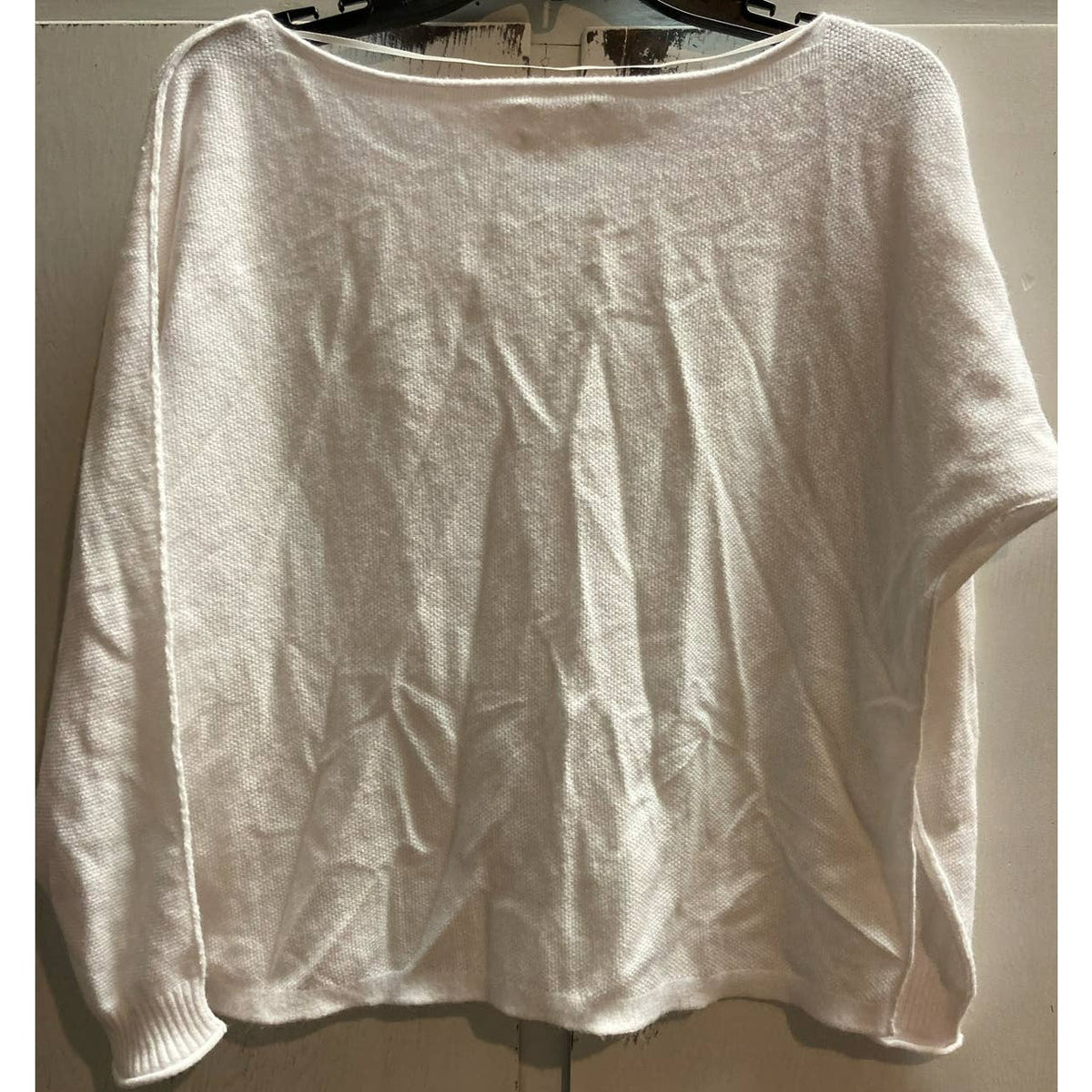Caslon Top Extra Small/XS White NEW Loose Oversize Inside-Out Sweater Dolman
