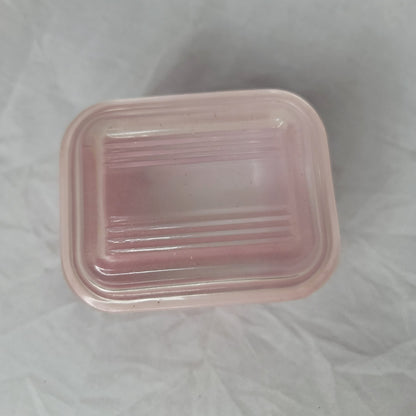 PYREX red refrigerator container storage glass dish lid VINTAGE 4 1/4" x 3 1/4"