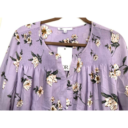 DR2 by Daniel Rainn Smocked 3/4 Sleeve Mini Dress Sz Medium in Lavender NWT
