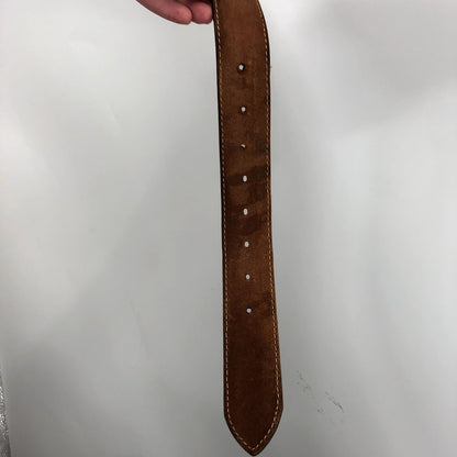 Double S Belt Collection SS Woven Brown Leather Belt 50/125 Big Tall