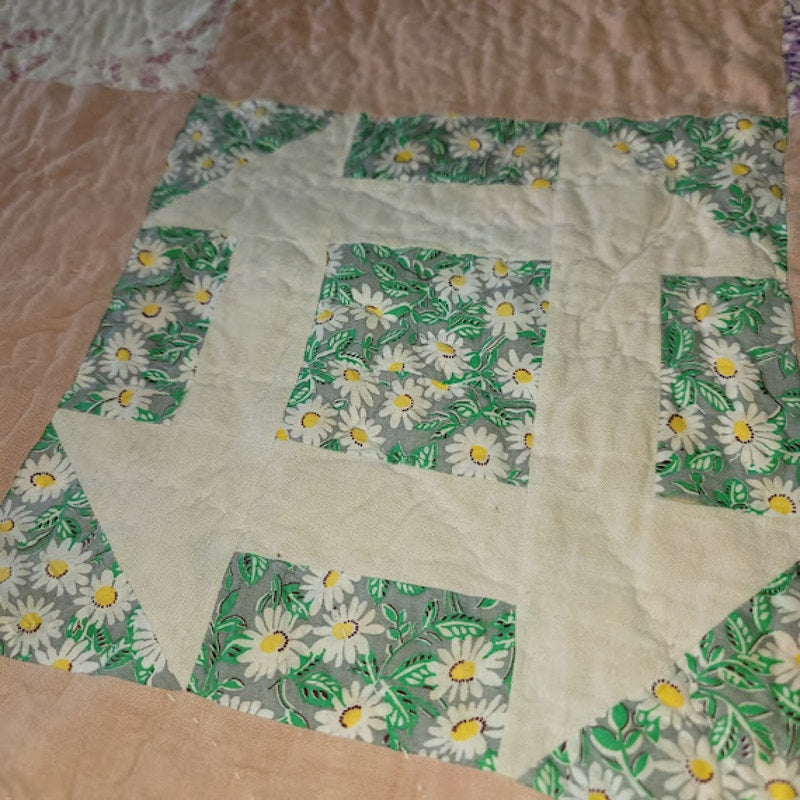 Vintage Handmade Quilt Full QUEEN Twin Bedspread Blanket Farmhouse Cabin 62"X76"