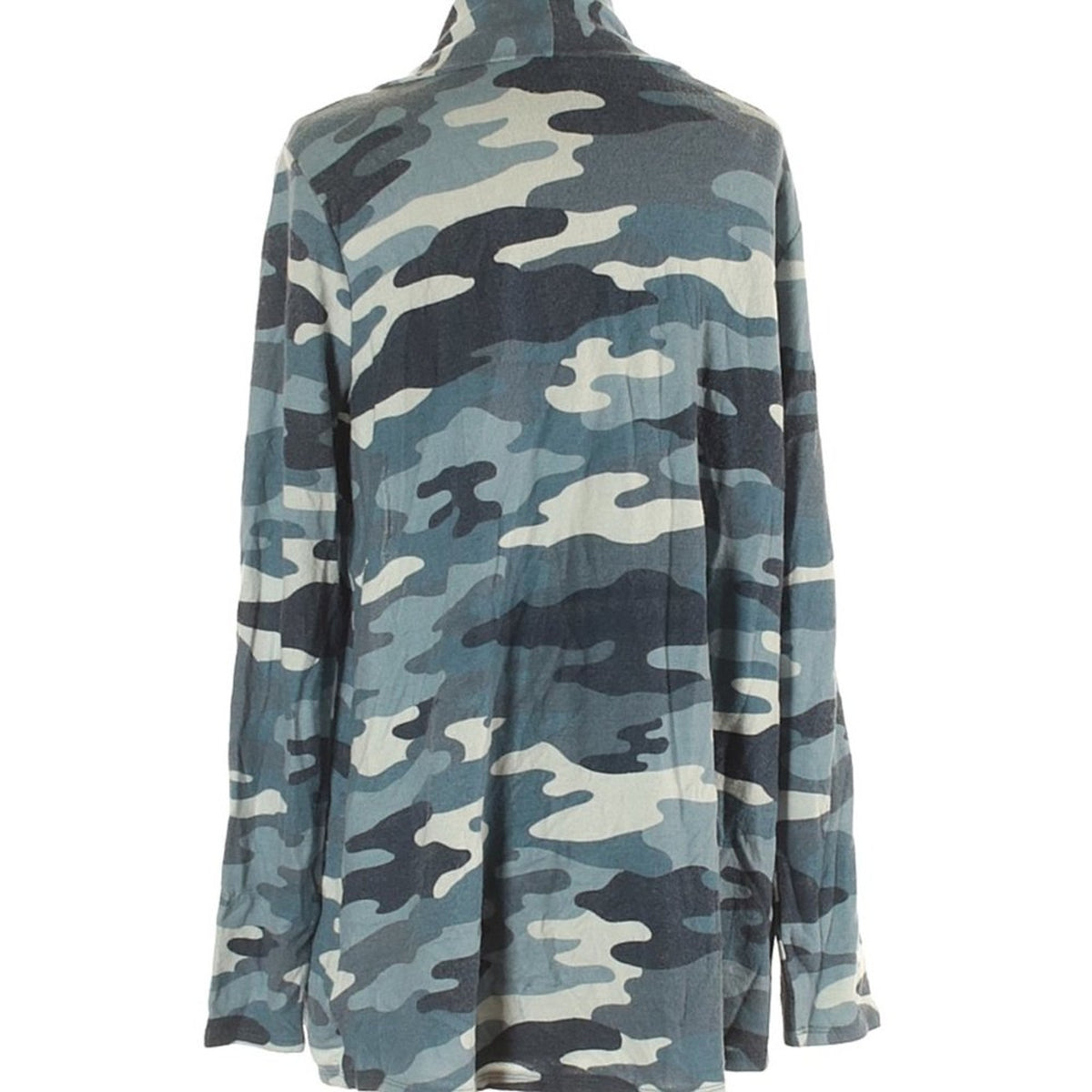 Gibson Open Front Cardigan Blue Camouflage Size PXS extra small petite NEW