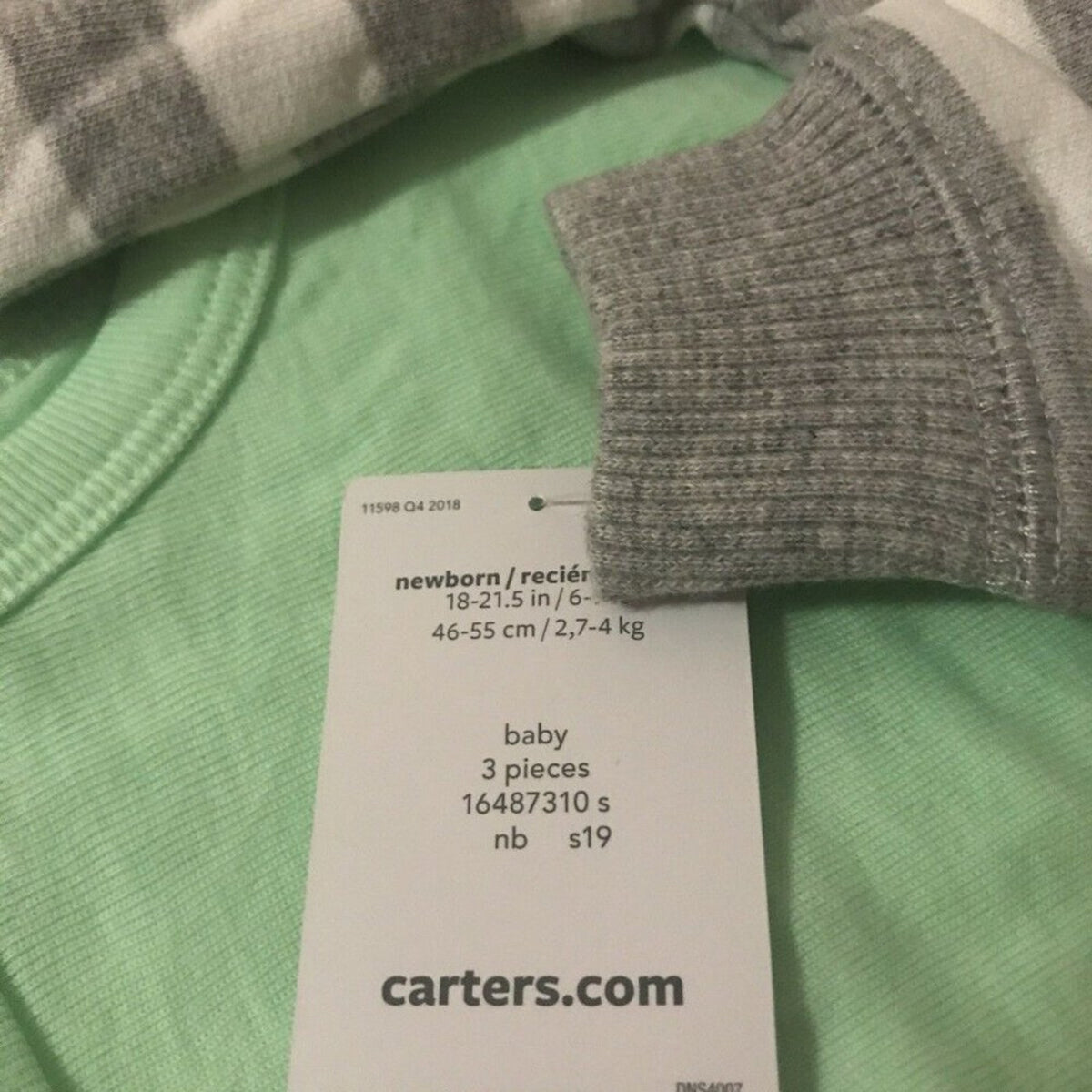 NWT Carters Baby Boy 3 Piece Set Jacket Newborn Pants One Piece Hoodie Mulitcolo