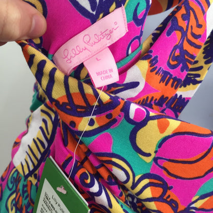Lilly Pulitzer Parrish Halter Maxi Dress Racerback Floral Pink Size Large NWT