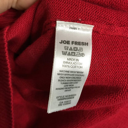 Joe Fresh NWT V-Neck Pullover Red Cotton Classic Sweater 2XL LAYERING NEW
