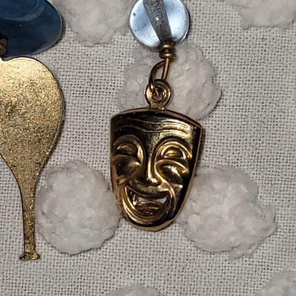 Saks STERLING New York Brooch Stones Theatre Masks Tennis Racquet Airplane boat