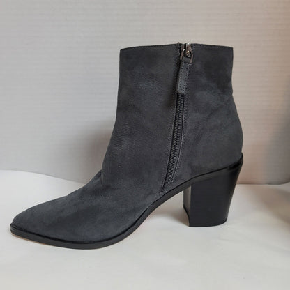 14th Union Size 9 boots booties Gray Charcoal Side Zip Block Heel Pointy Toe