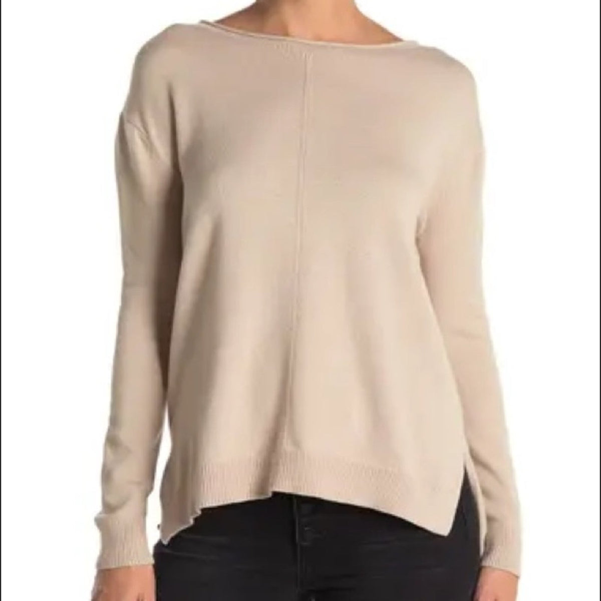 Catherine Malandrino NWT Seamed Long Sleeve Sweater Alpine Birch Size XL