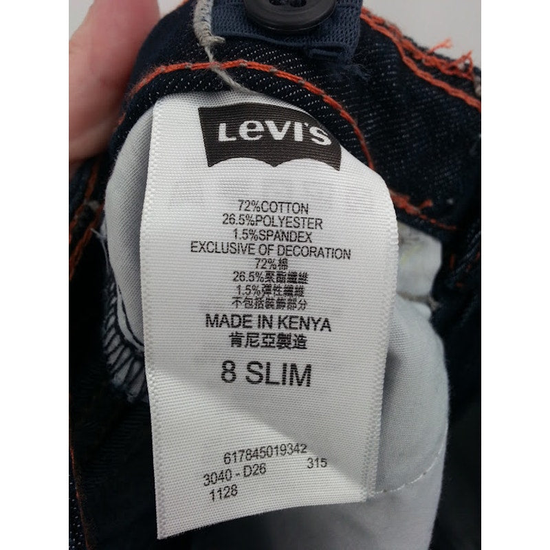 Levi's Boot Cut Adjustable YOUTH Stretch Denim Size 8 Slim NWT Jeans Embroidered