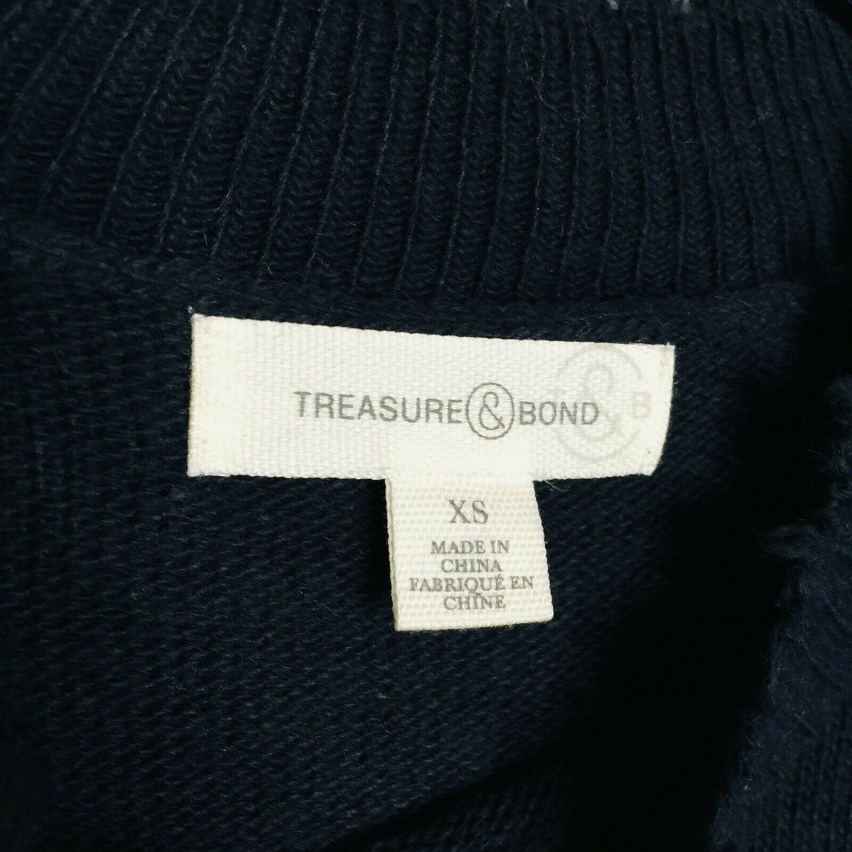 Treasure & Bond Distressed Pullover Sweater Long Sleeves Crew Neck X-Small NWT