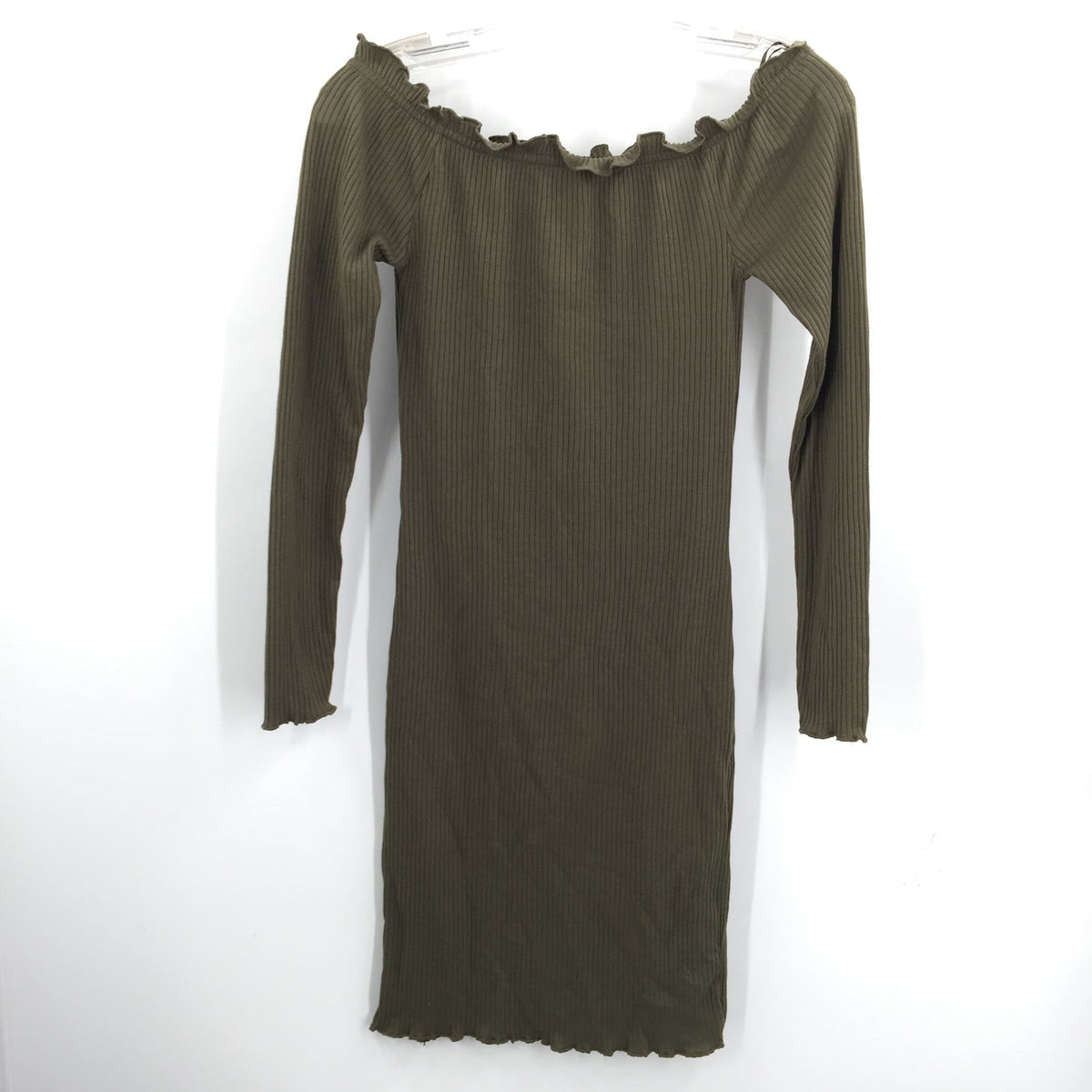 Vero Moda Women's Rib Off-The-Shoulder Bodycon Dress Ivy Green Size Medium NWT